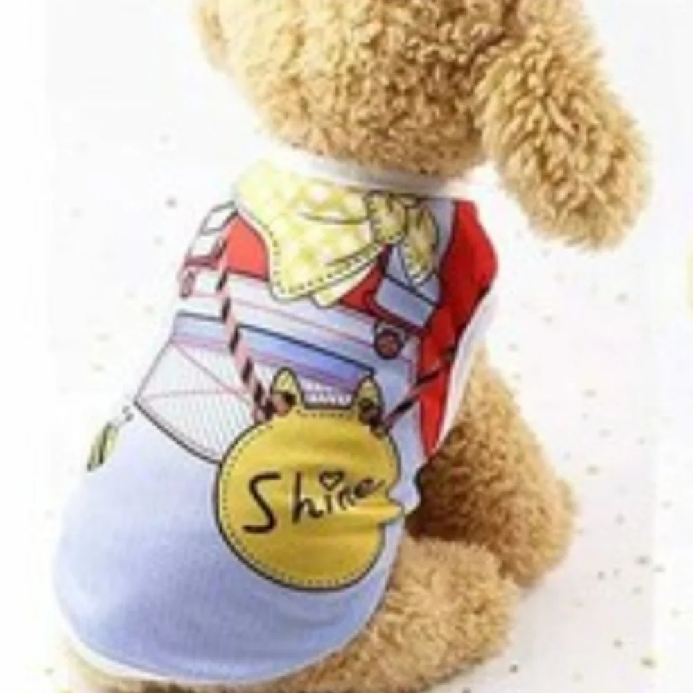 Lulala Costumes Printed Puppy T-Shirts Breathable Dog Outfit Size L